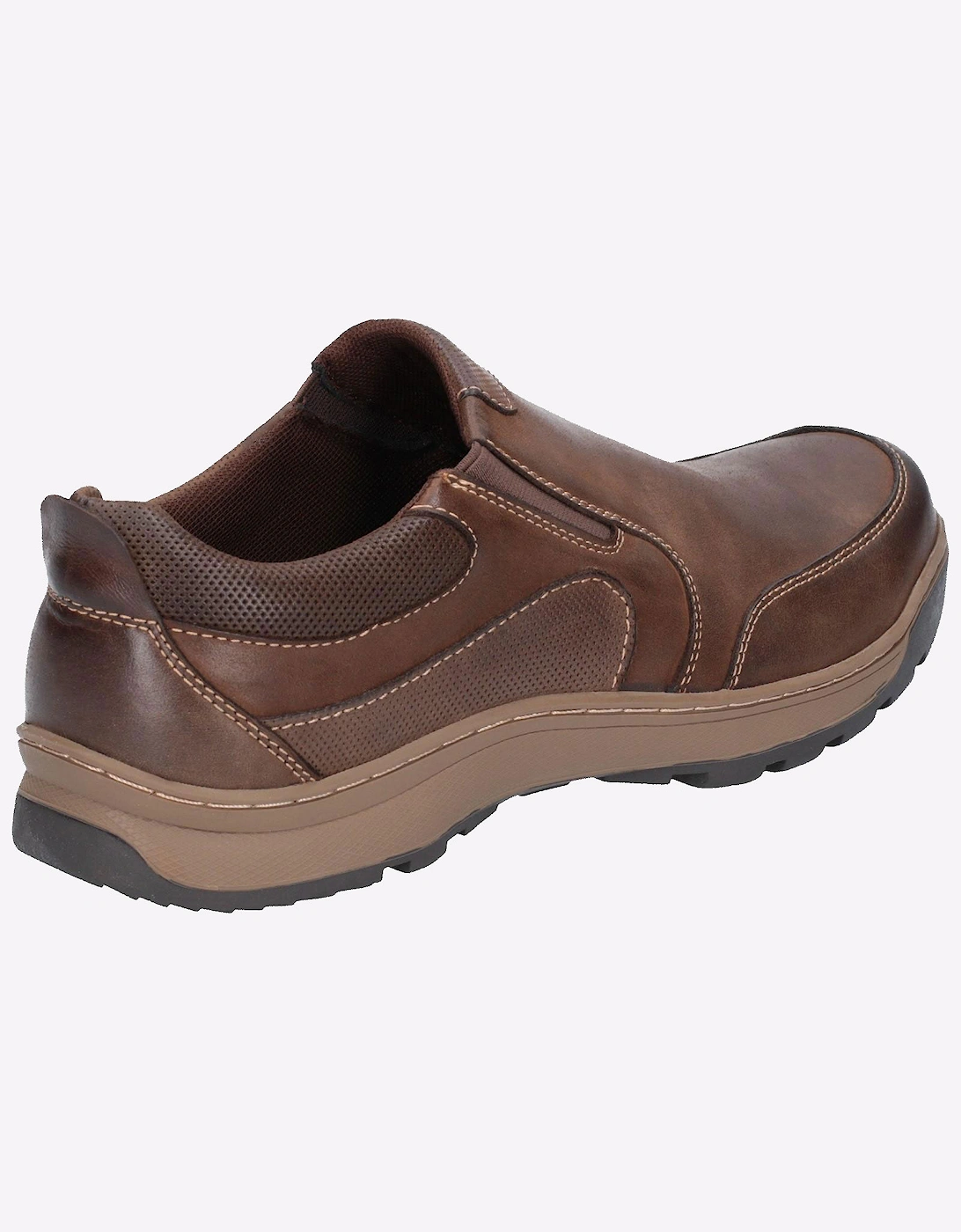 Hush Puppies Jasper Slip On Mens Leather Shoes Brown