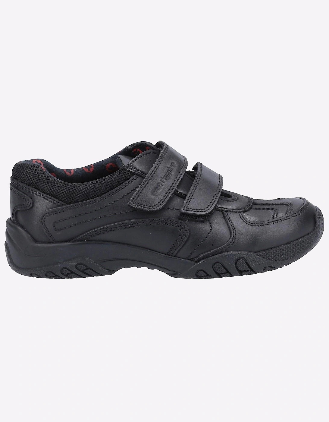 Hush Puppies Jezza 2 Leather Junior Boys Shoes Black