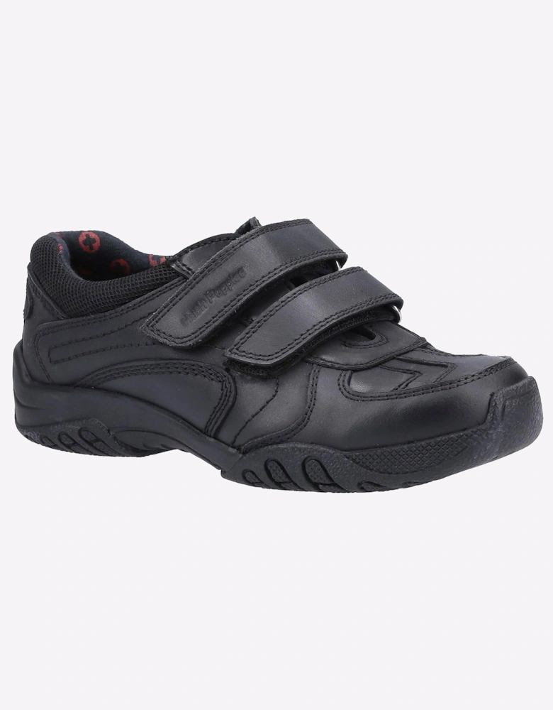 Hush Puppies Jezza 2 Leather Junior Boys Shoes Black