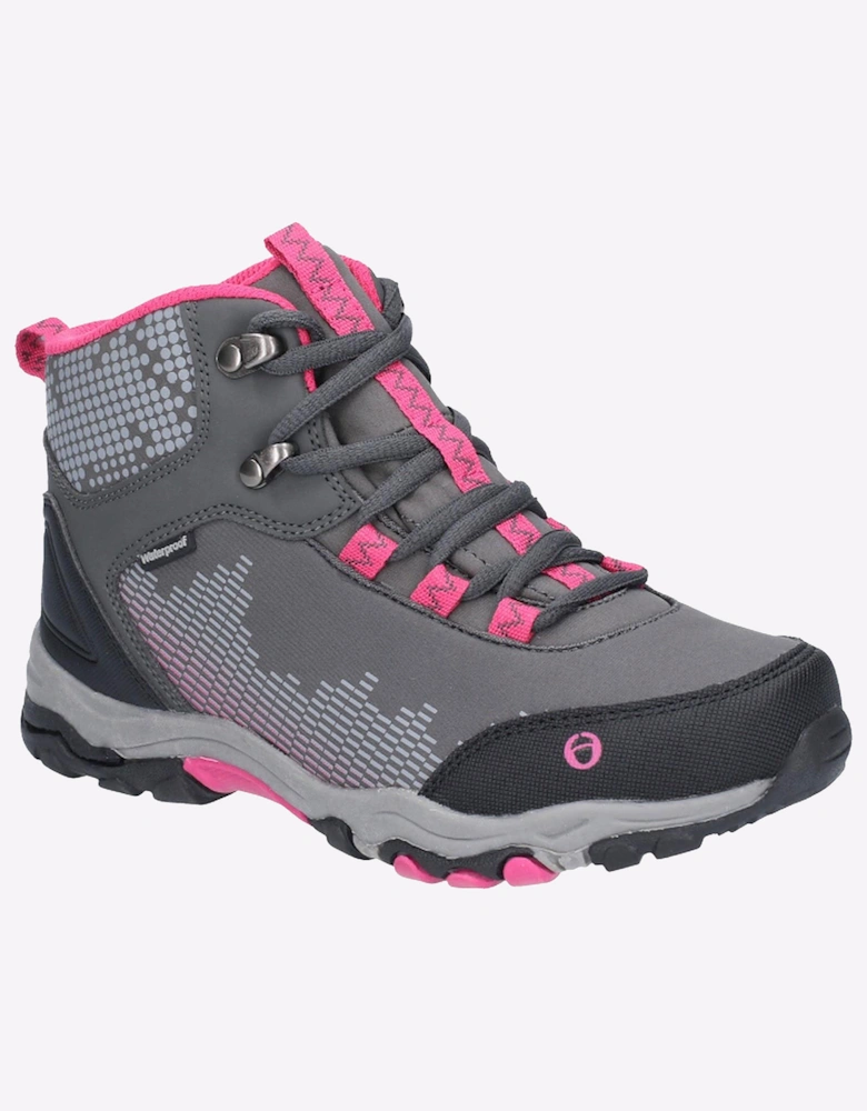 Cotswold Ducklington Waterproof Junior Girls Hiking Boots Grey/Pink
