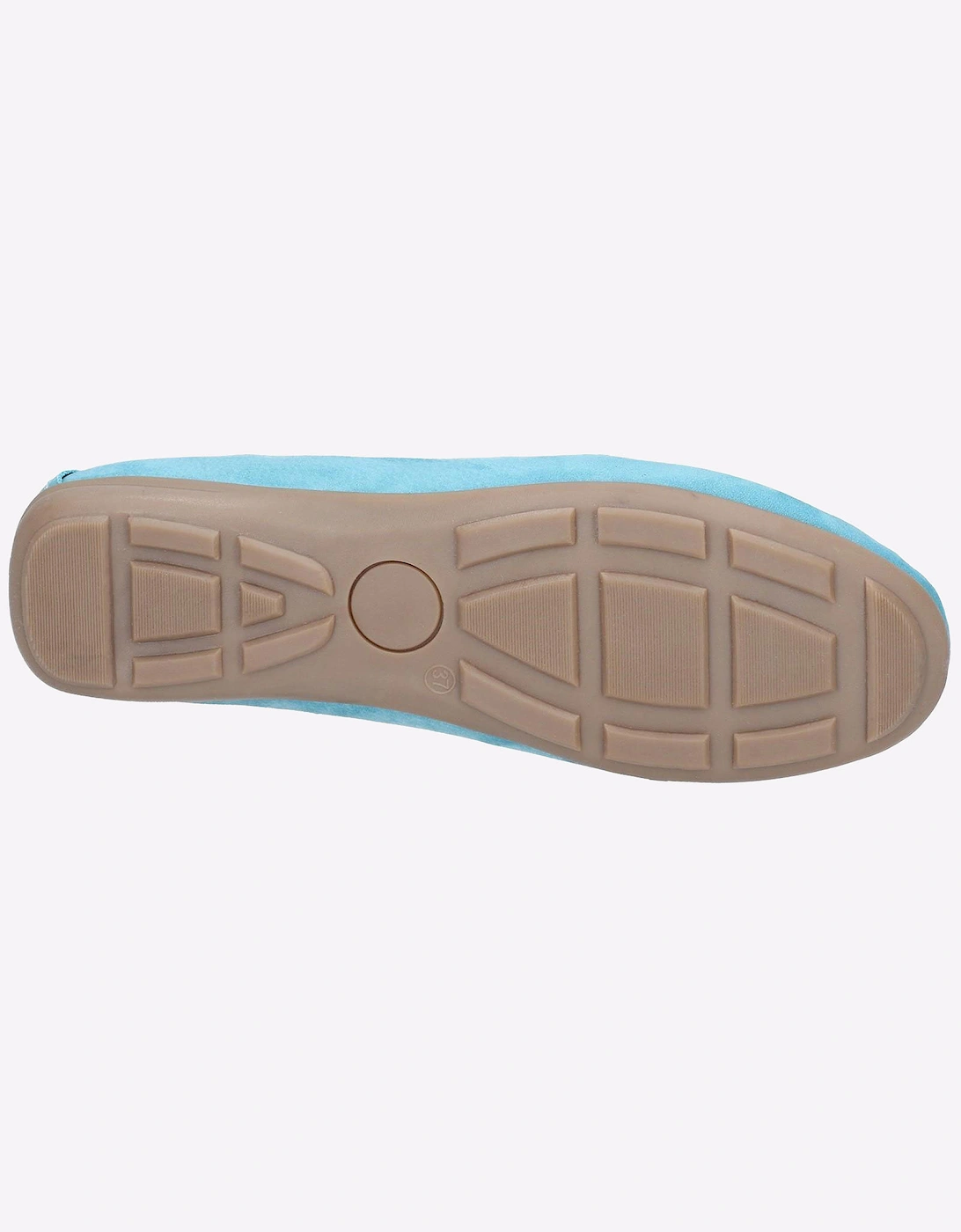 Hush Puppies Maggie Slip On Memory Foam Leather Womens Shoes Sky Blue