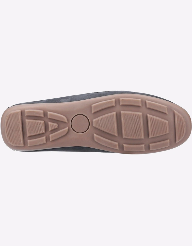 Hush Puppies Maggie Slip On Memory Foam Leather Womens Shoes Navy