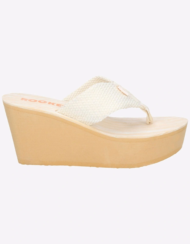 Rocket Dog Diver Webbing Womens Slip On Sandals Cream