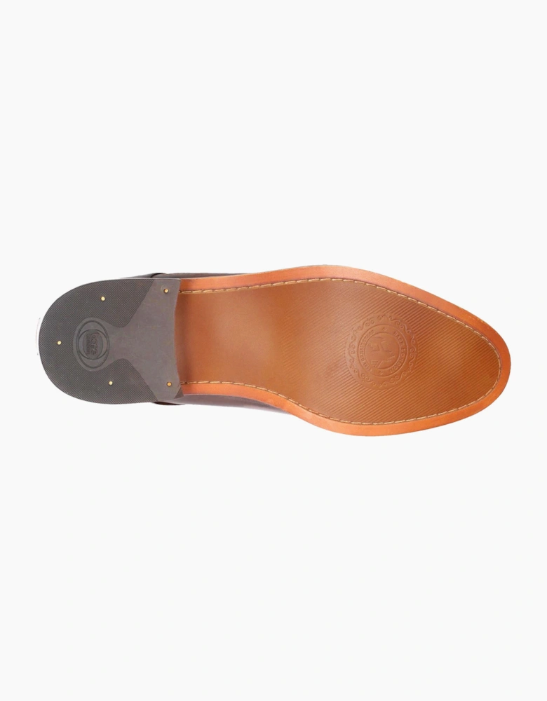Base London Script Washed Leather Mens Shoes Brown
