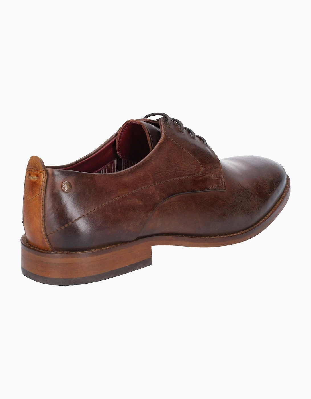 Base London Script Washed Leather Mens Shoes Brown