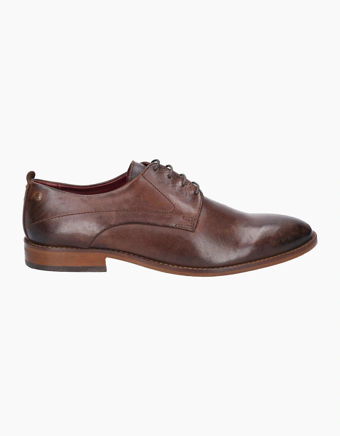Base London Script Washed Leather Mens Shoes Brown