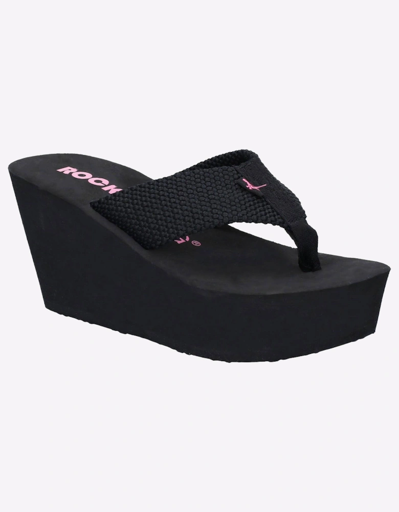 Rocket Dog Diver Webbing Womens Slip On Sandals Black