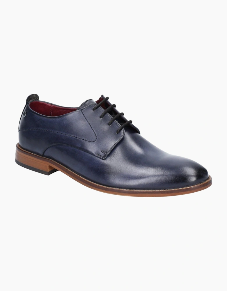 Base London Script Washed Leather Mens Shoes Navy