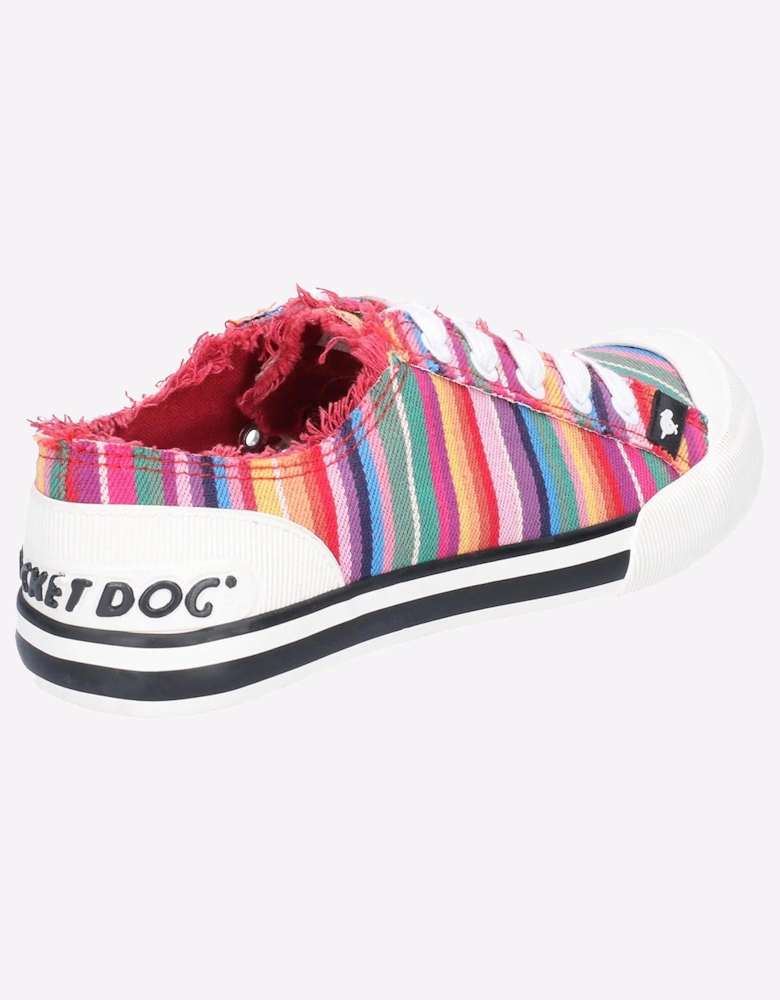 Rocket Dog Jazzin Eden Stripe Womens Girls Shoes Red Multi