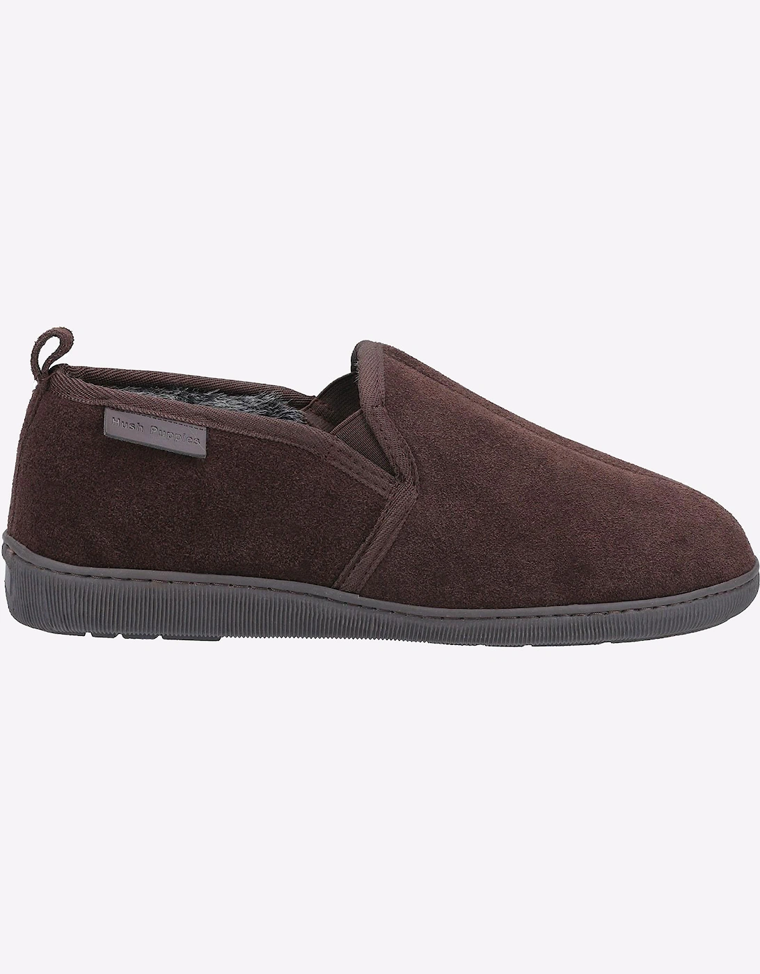 Hush Puppies Arnold Slip On Suede Memory Foam Mens Slippers Brown