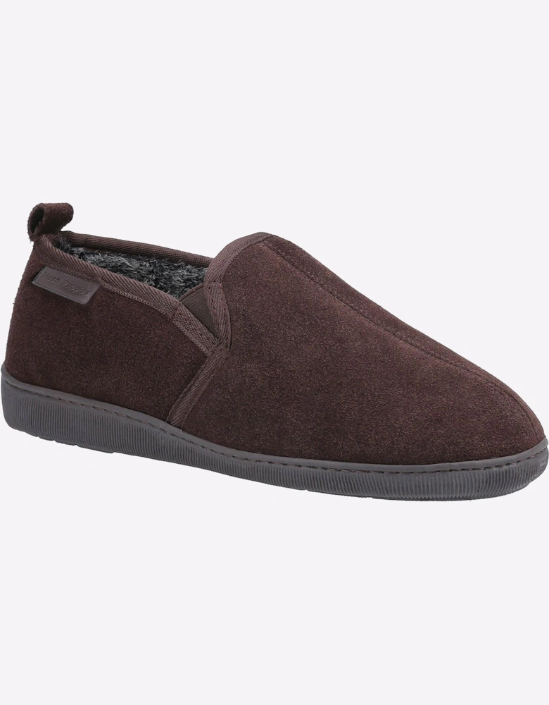 Hush Puppies Arnold Slip On Suede Memory Foam Mens Slippers Brown