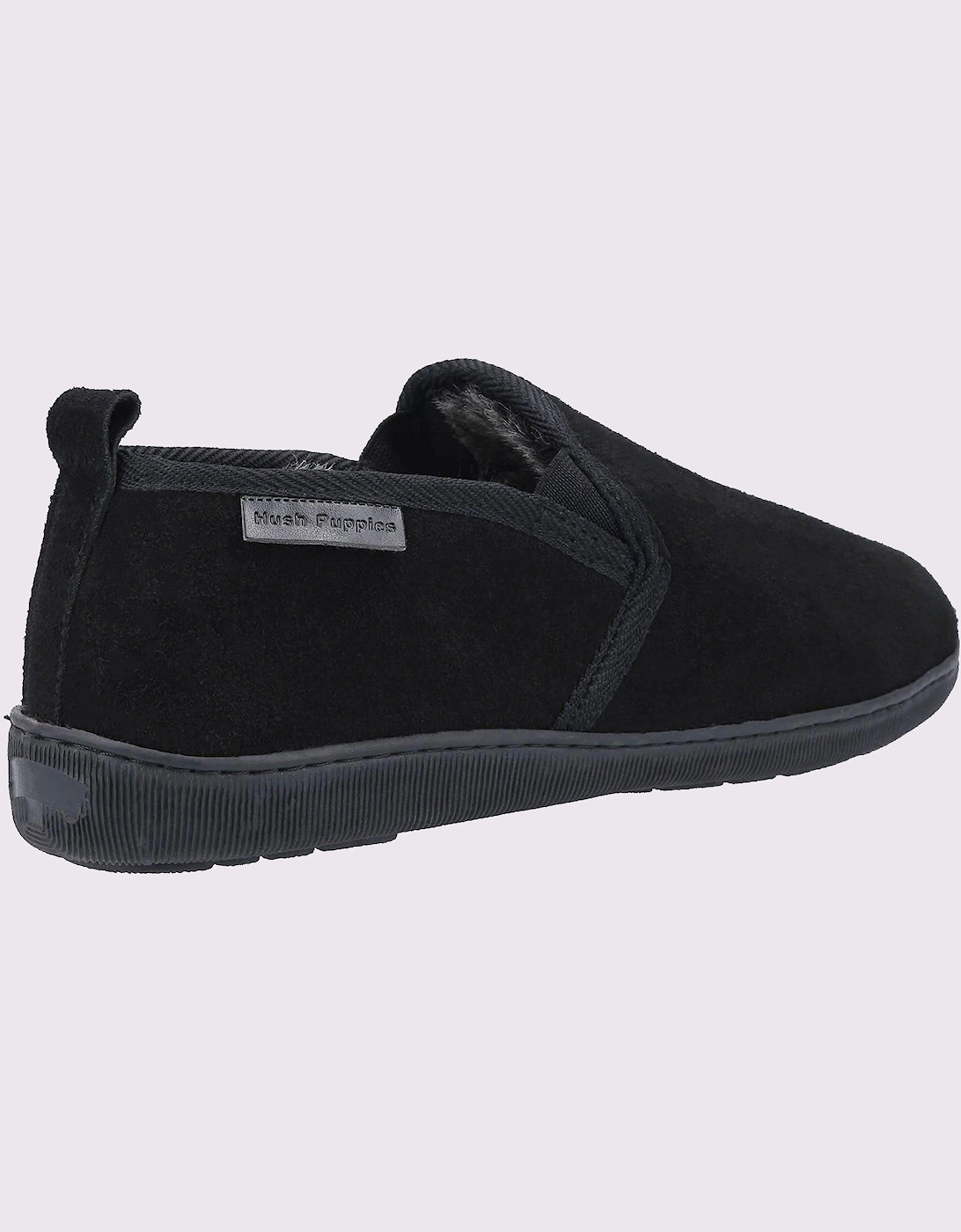 Hush Puppies Arnold Slip On Suede Memory Foam Mens Slippers Black