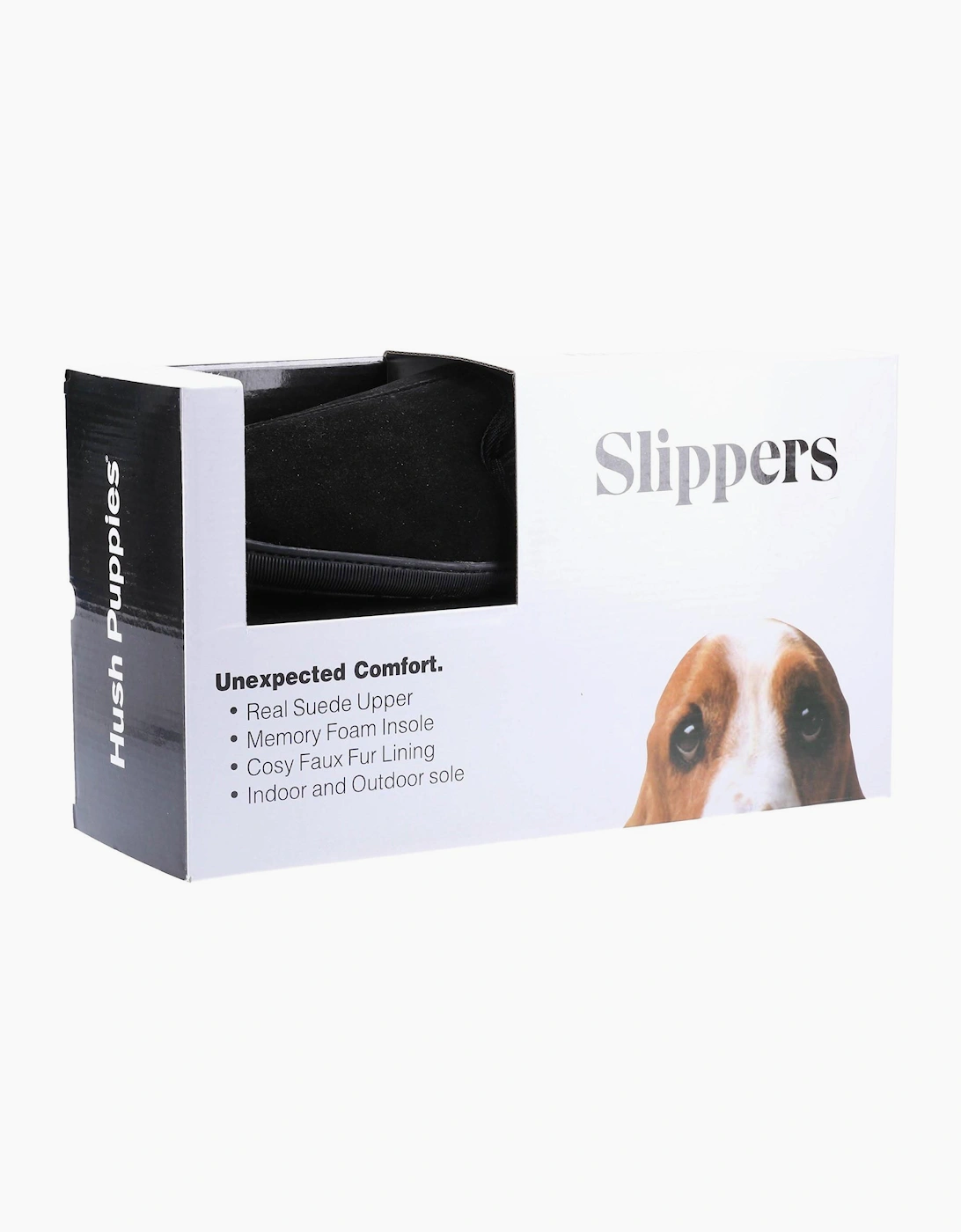 Hush Puppies Arnold Slip On Suede Memory Foam Mens Slippers Black