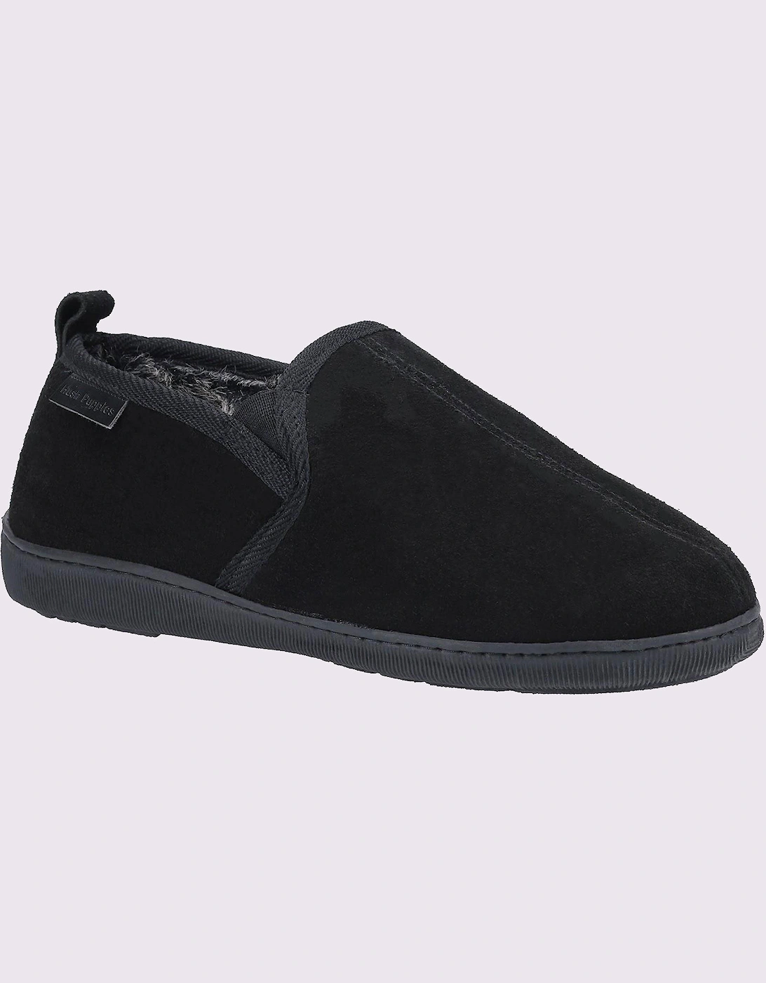 Hush Puppies Arnold Slip On Suede Memory Foam Mens Slippers Black