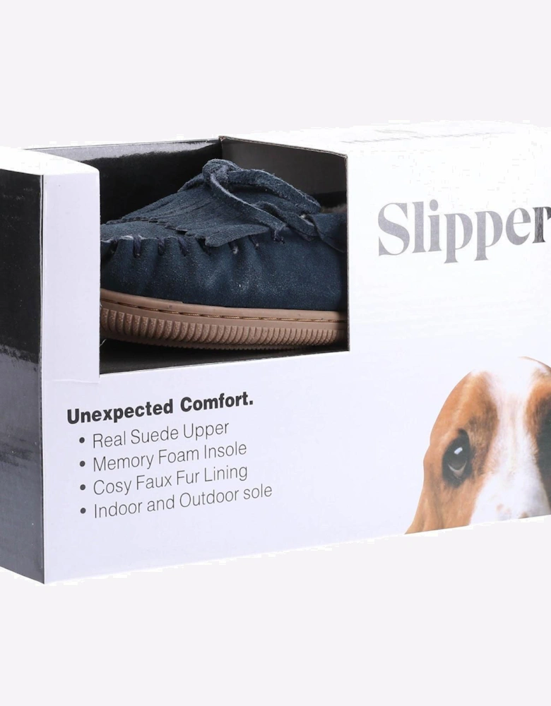 Hush Puppies Addy Slip On Memory Foam Womens Slippers Navy