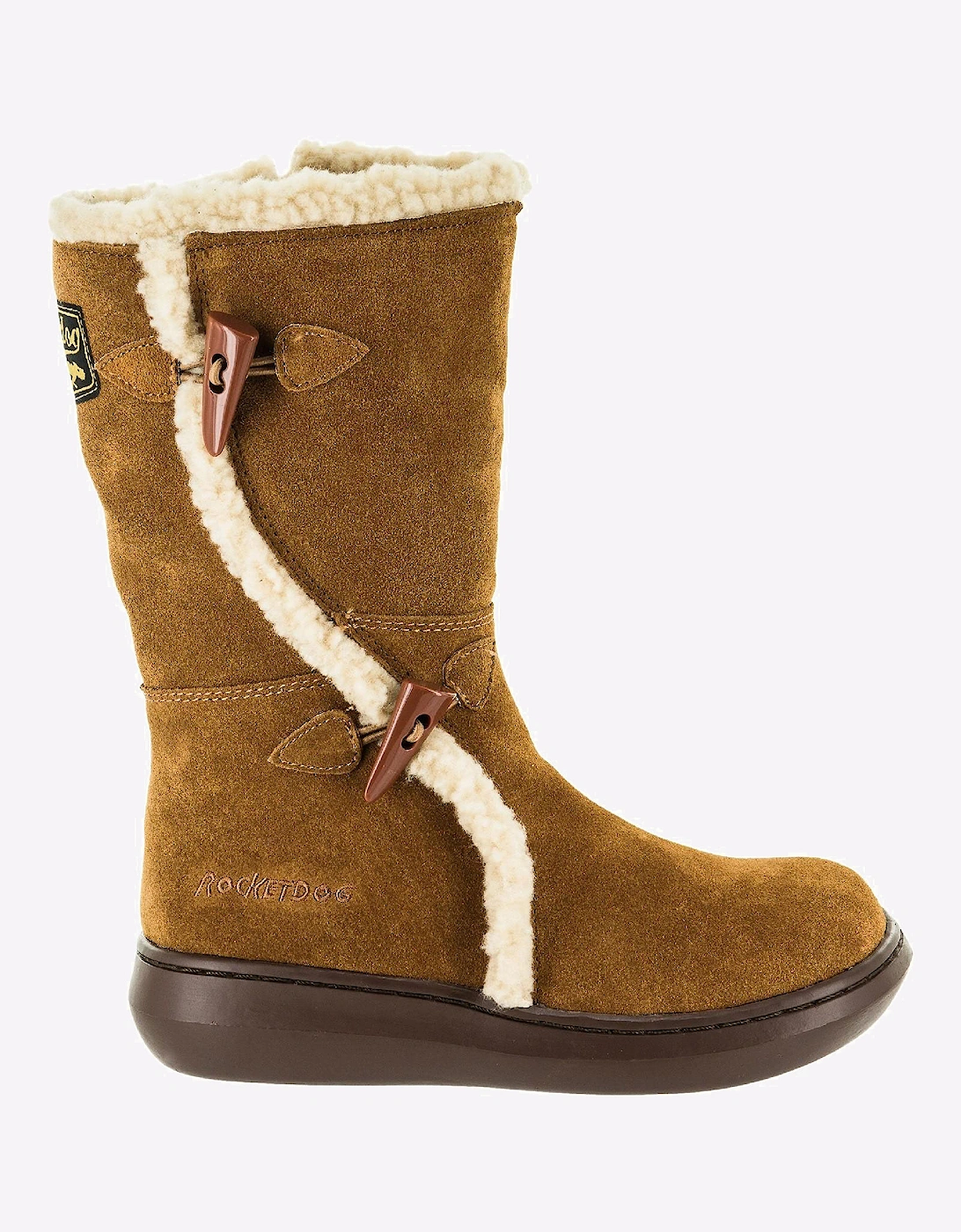 Rocket Dog Slope Mid-Calf Suede Womens Winter Boots Chestnut