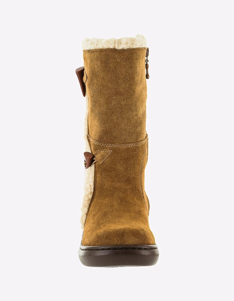 Rocket Dog Slope Mid-Calf Suede Womens Winter Boots Chestnut