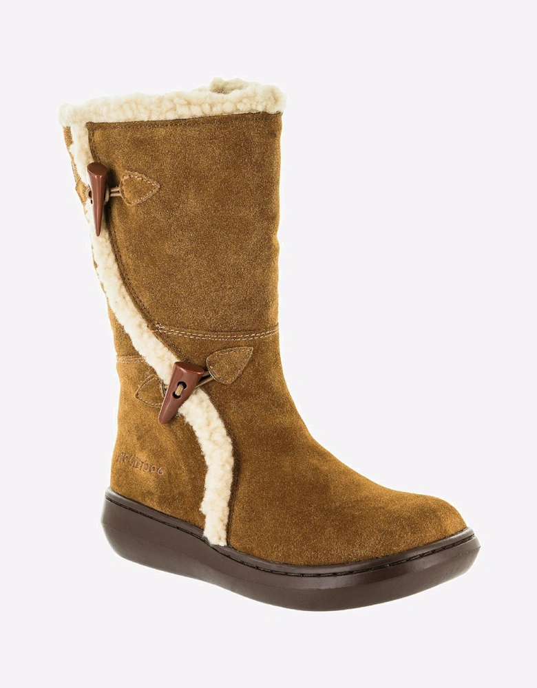 Rocket Dog Slope Mid-Calf Suede Womens Winter Boots Chestnut