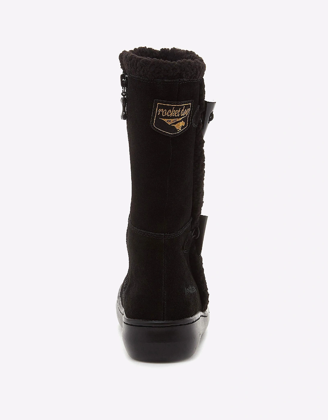 Rocket Dog Slope Mid-Calf Suede Womens Winter Boots Black
