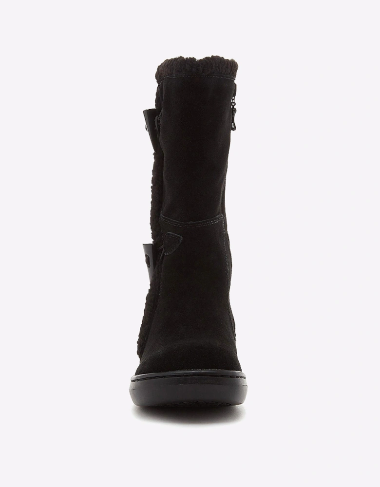 Rocket Dog Slope Mid-Calf Suede Womens Winter Boots Black