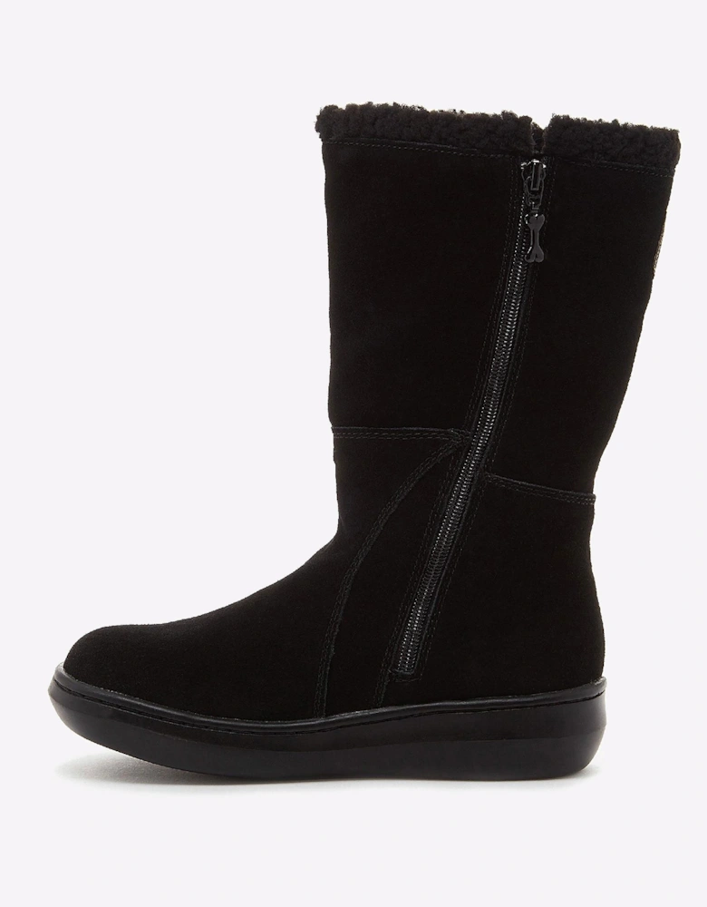 Rocket Dog Slope Mid-Calf Suede Womens Winter Boots Black