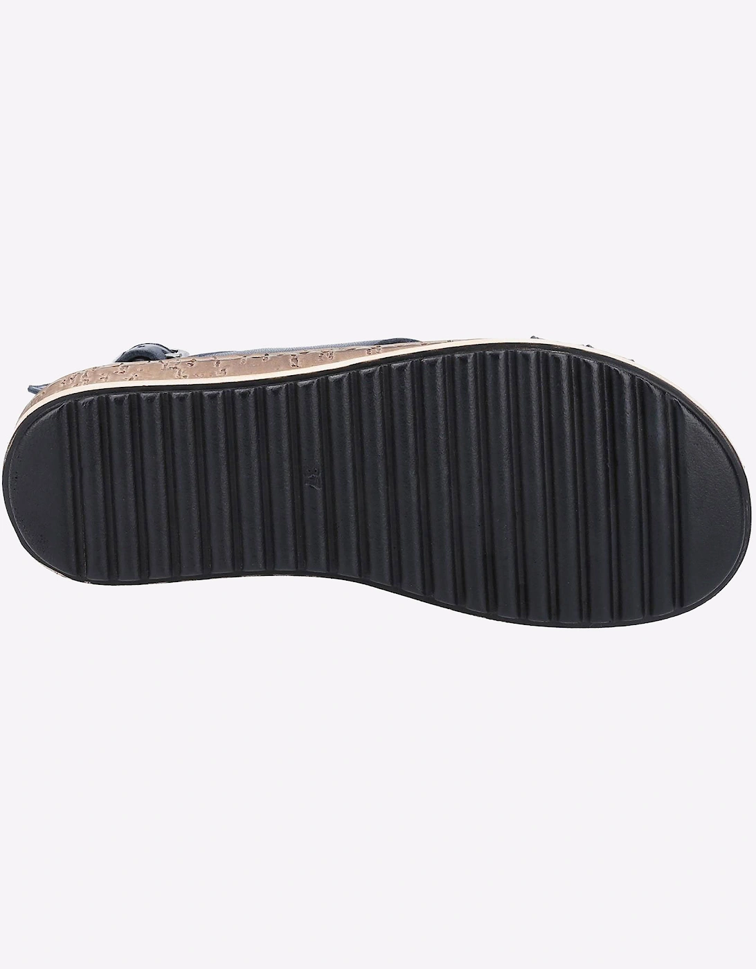 Hush Puppies Elena Cross Over Wedge Womens Sandals Navy