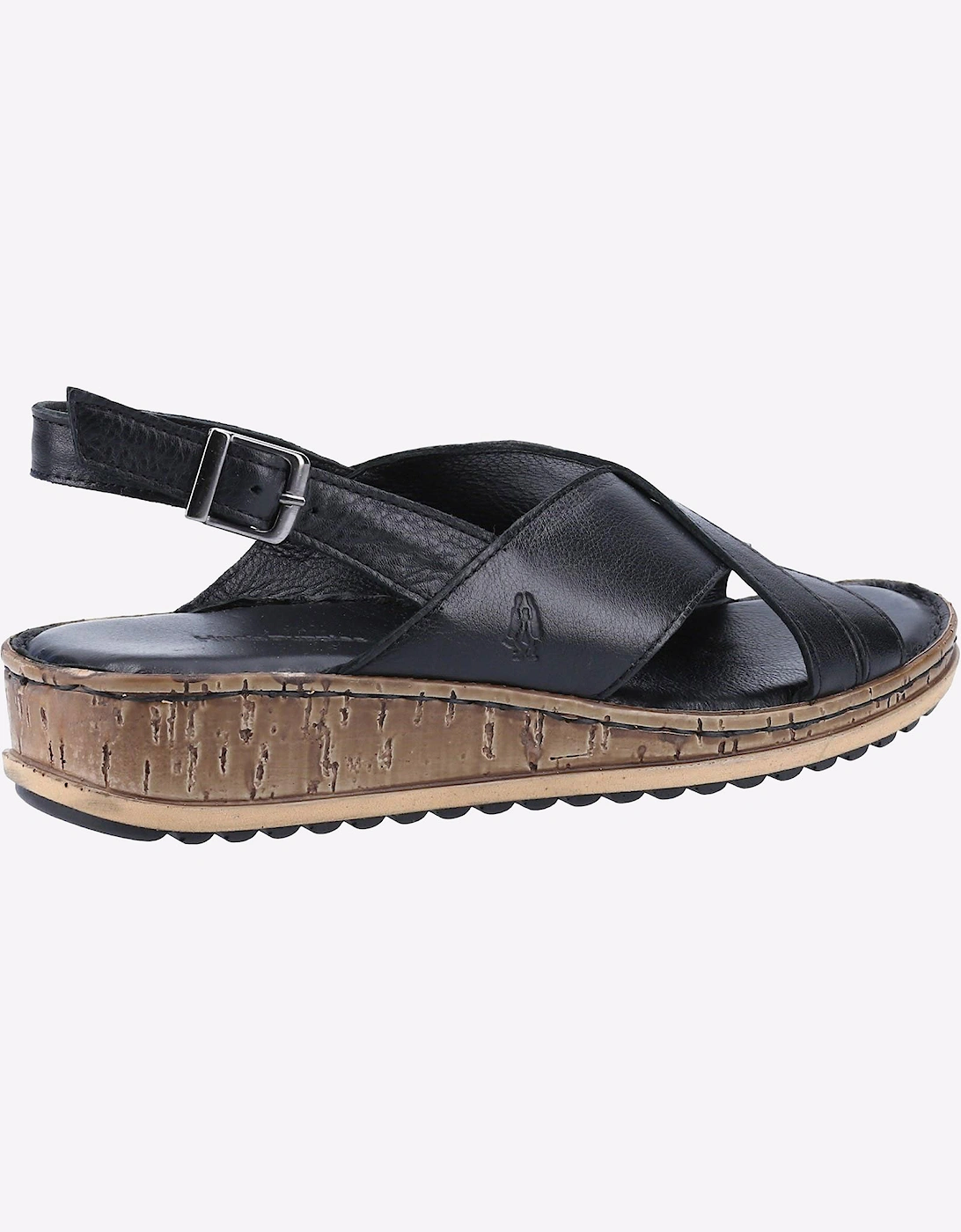 Hush Puppies Elena Cross Over Wedge Womens Sandals Black
