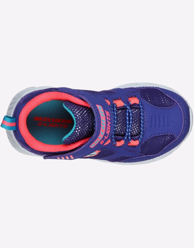 Skechers S Lights Magna-Lights Infants Trainers Blue/Coral