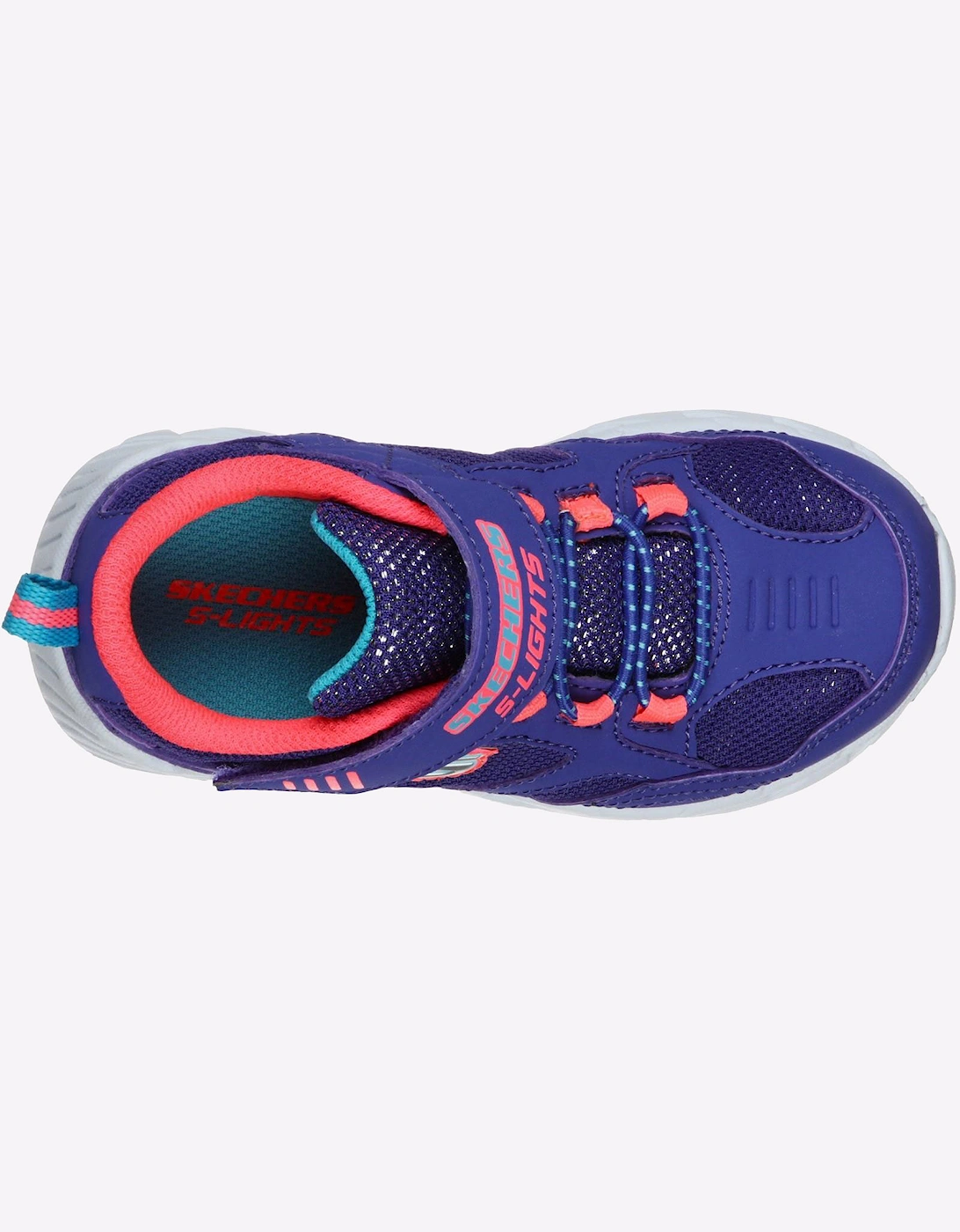Skechers S Lights Magna-Lights Infants Trainers Blue/Coral
