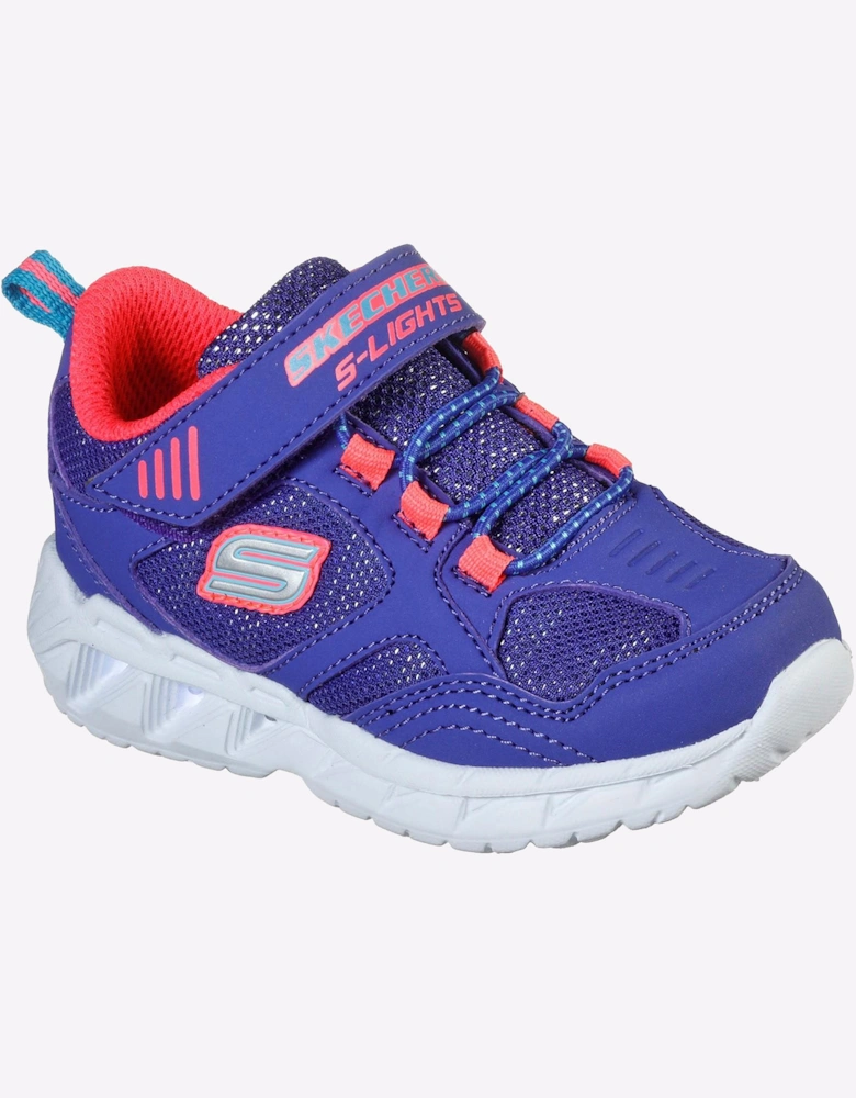 Skechers S Lights Magna-Lights Infants Trainers Blue/Coral