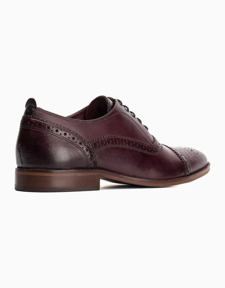 Base London Cast Leather Mens Shoes Dark Red