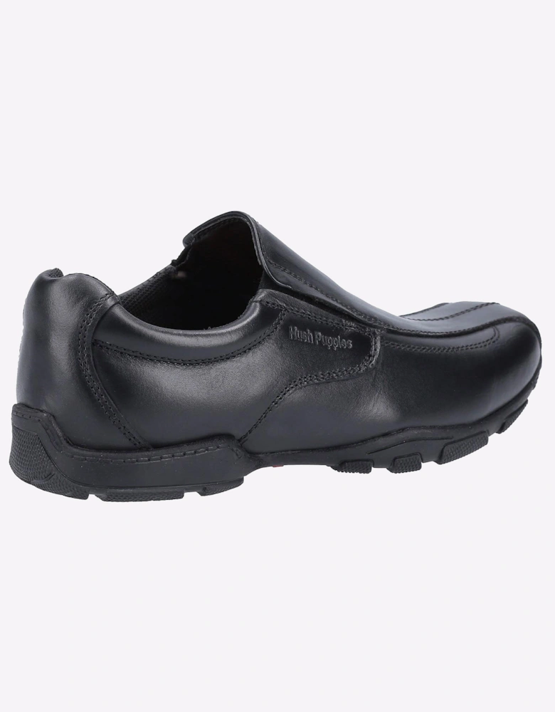 Hush Puppies Elijah Senior Boys Memory Foam School Shoe Black