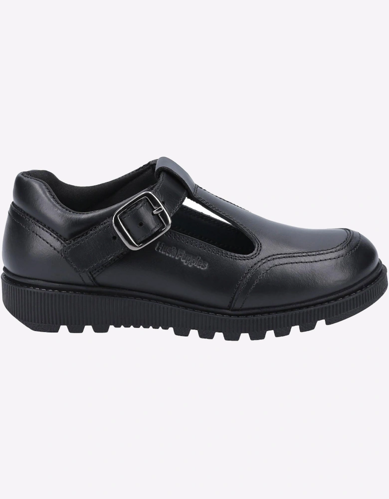 Hush Puppies Kerry Leather Junior Senior Girls Black