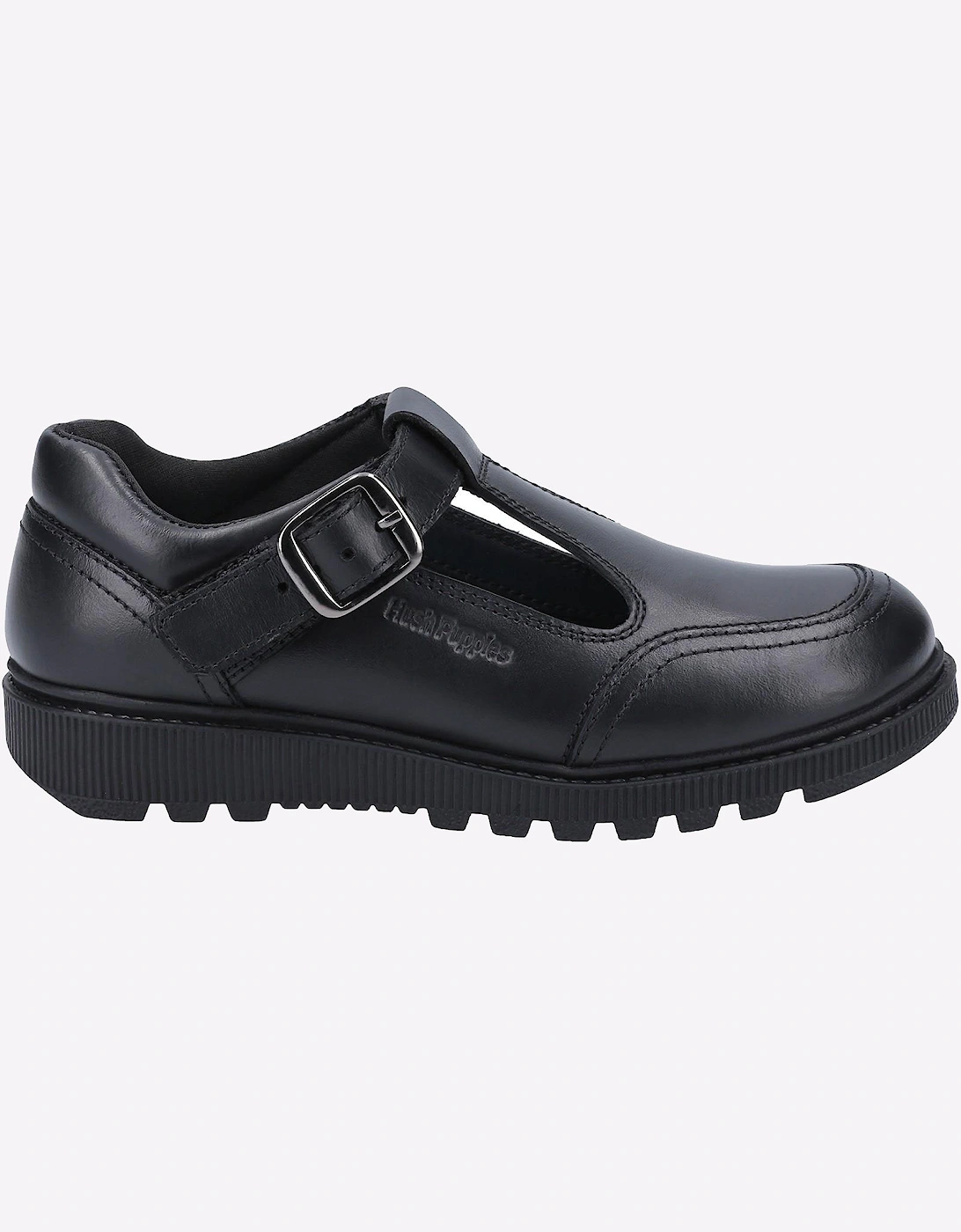 Hush Puppies Kerry Leather Junior Senior Girls Black