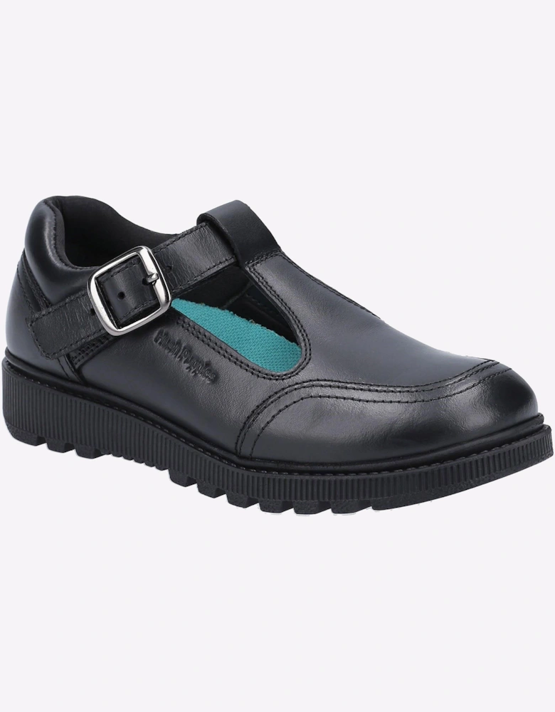 Hush Puppies Kerry Leather Junior Senior Girls Black