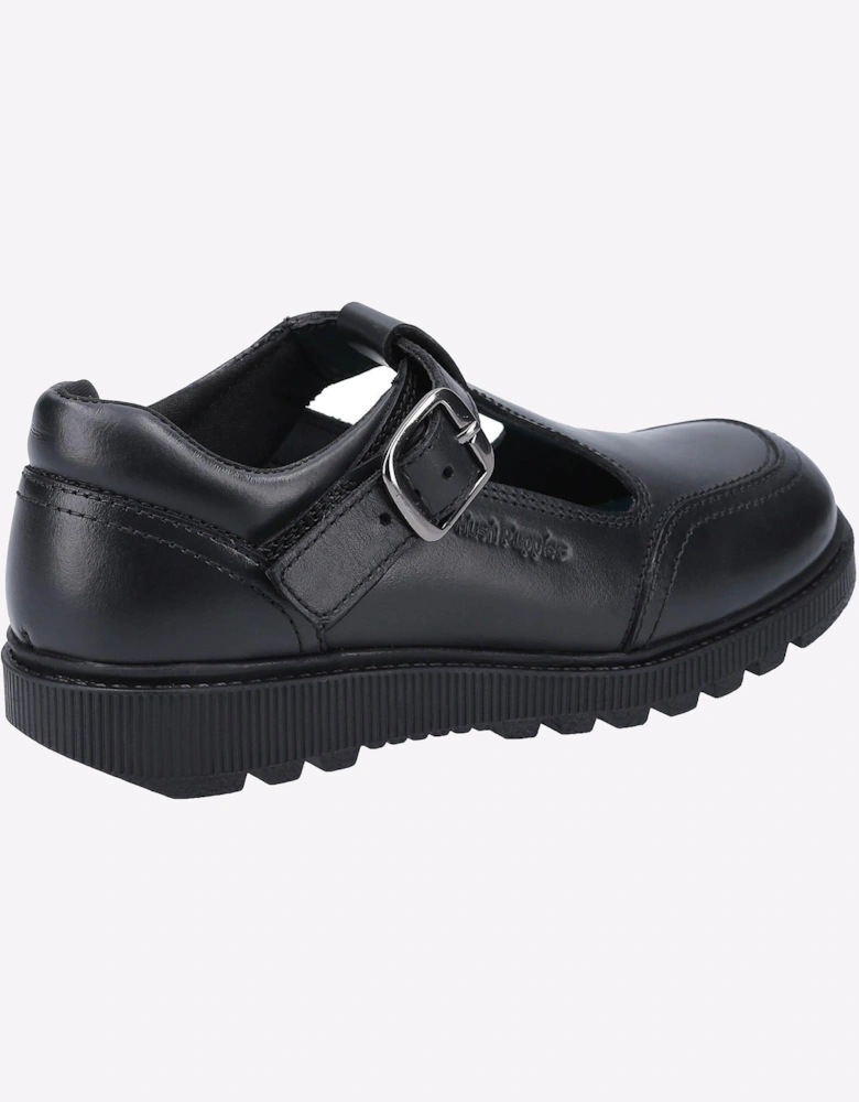 Hush Puppies Kerry Leather Junior Senior Girls Black