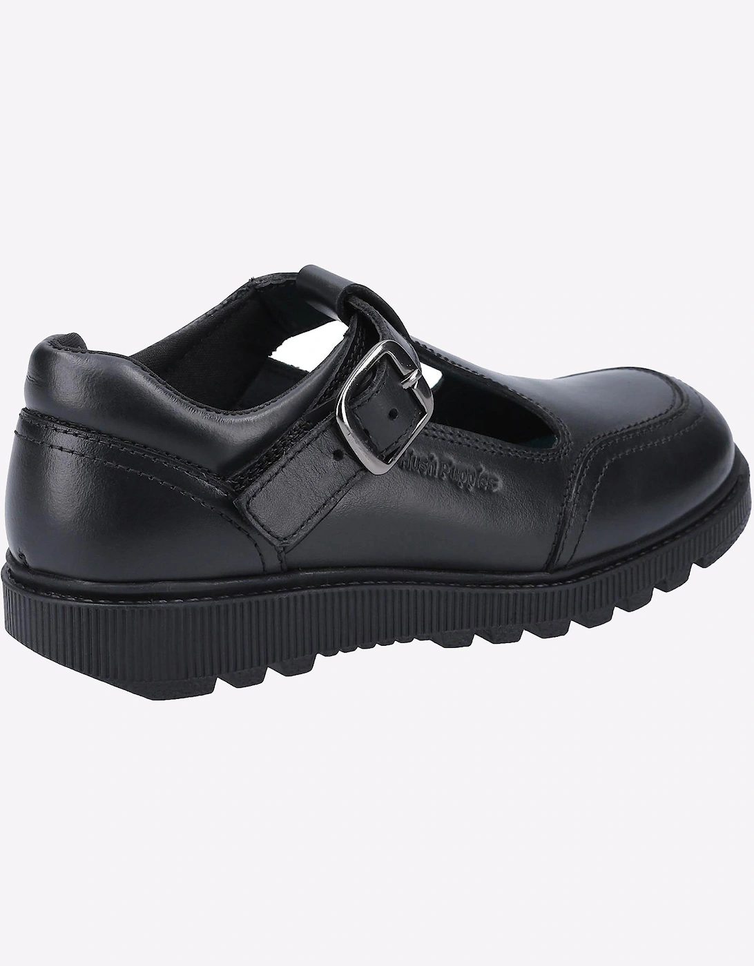 Hush Puppies Kerry Leather Junior Senior Girls Black