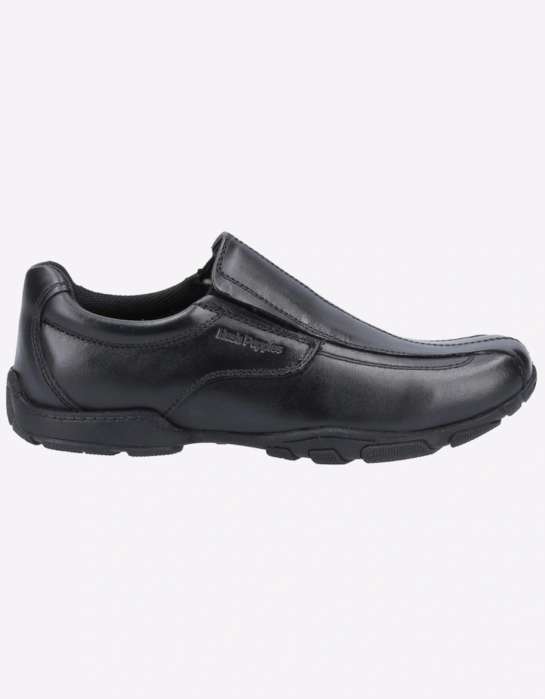Hush Puppies Elijah Senior Boys Memory Foam School Shoe Black