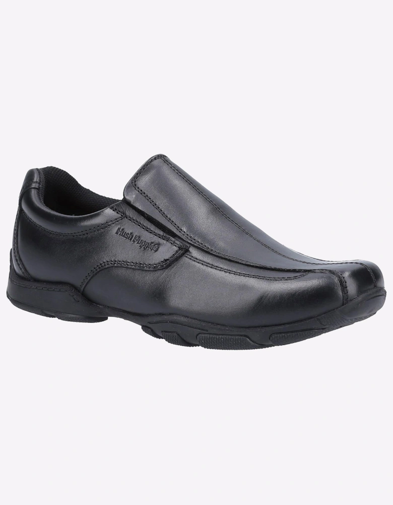 Hush Puppies Elijah Senior Boys Memory Foam School Shoe Black