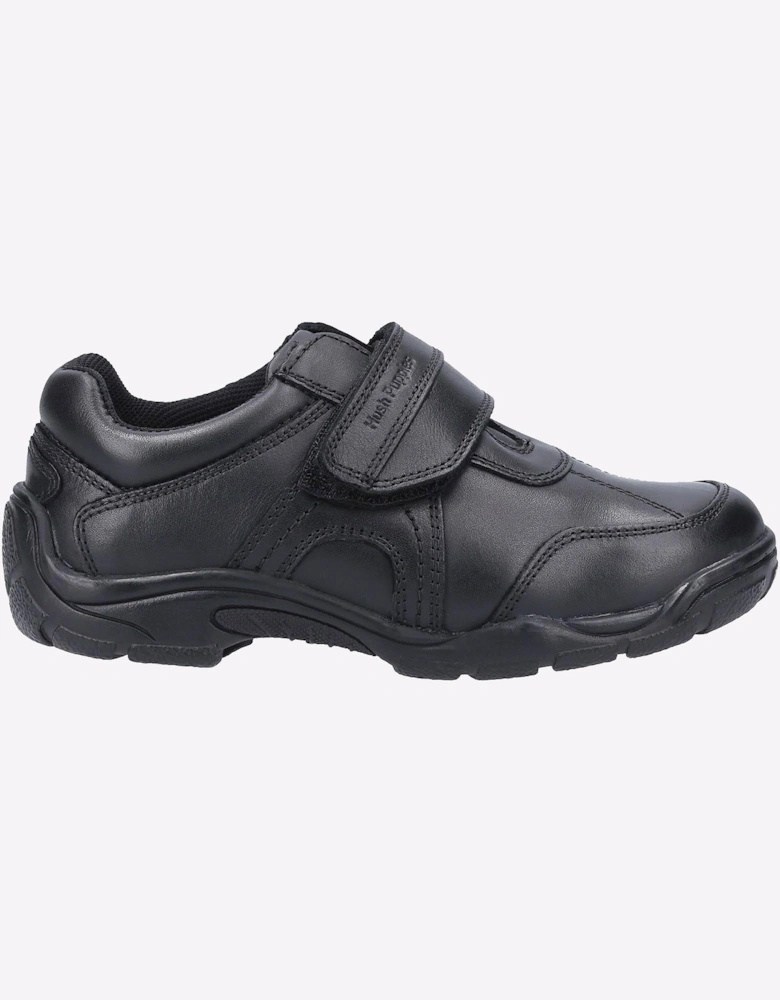 Hush Puppies Arlo Leather Memory Foam Junior Boys Shoes Black