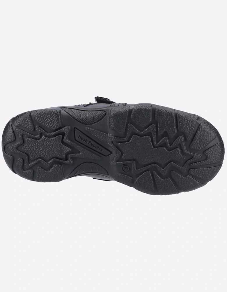 Hush Puppies Arlo Leather Memory Foam Junior Boys Shoes Black
