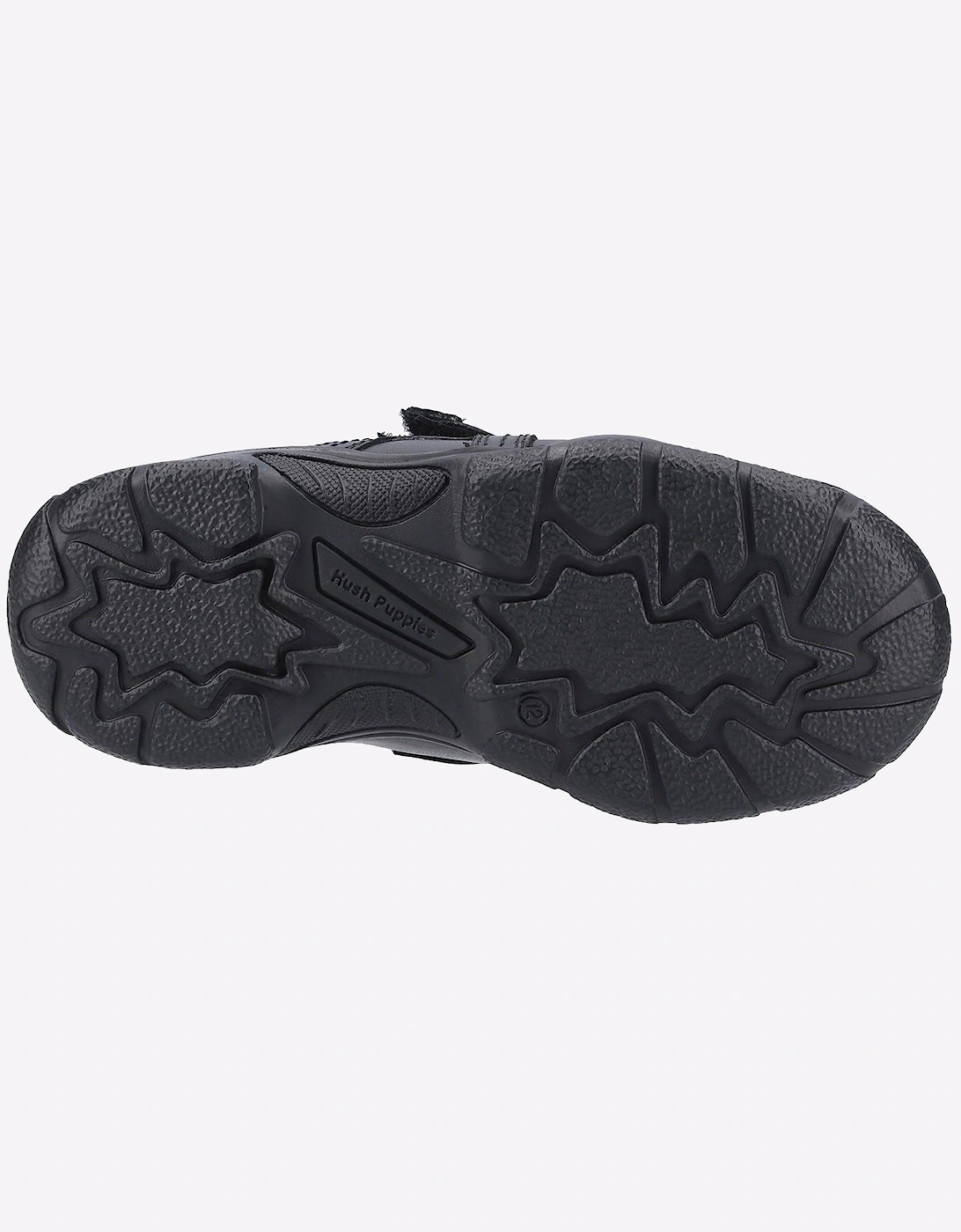 Hush Puppies Arlo Leather Memory Foam Junior Boys Shoes Black