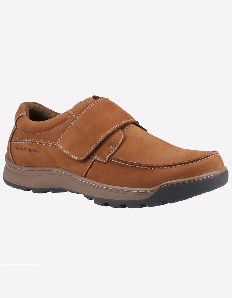 Hush Puppies Casper Comfort Strap Memory Foam Mens Shoes Tan Nubuck