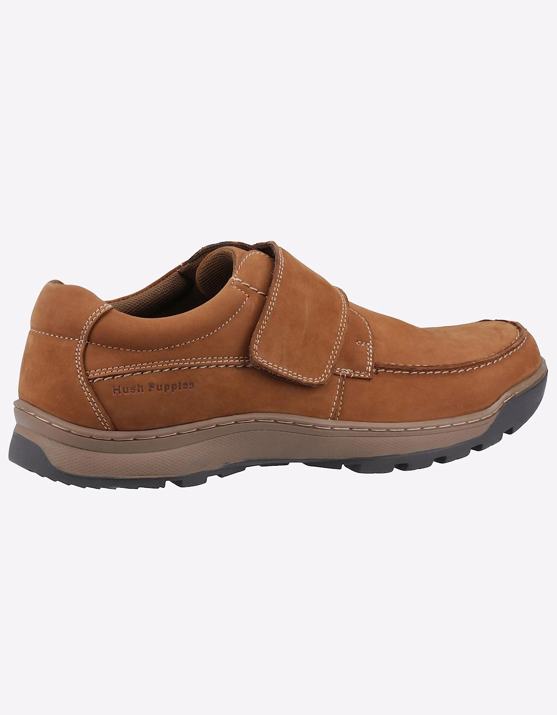 Hush Puppies Casper Comfort Strap Memory Foam Mens Shoes Tan Nubuck