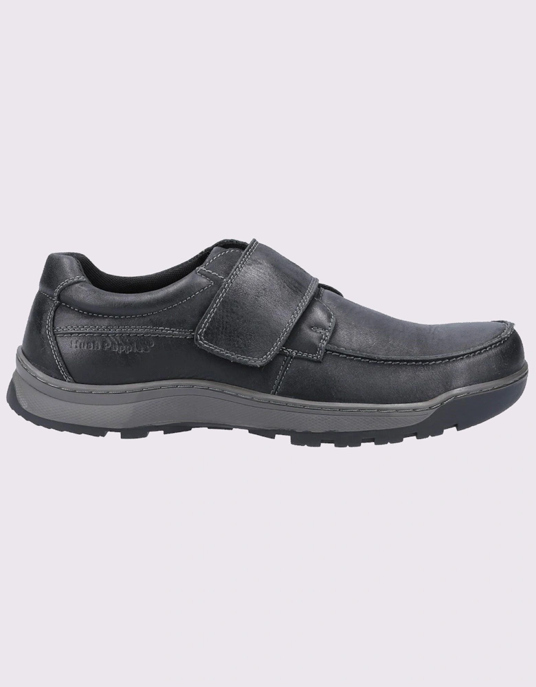 Hush Puppies Casper Comfort Strap Memory Foam Mens Shoes Black