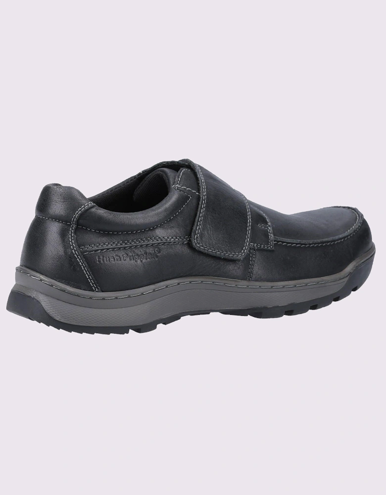 Hush Puppies Casper Comfort Strap Memory Foam Mens Shoes Black