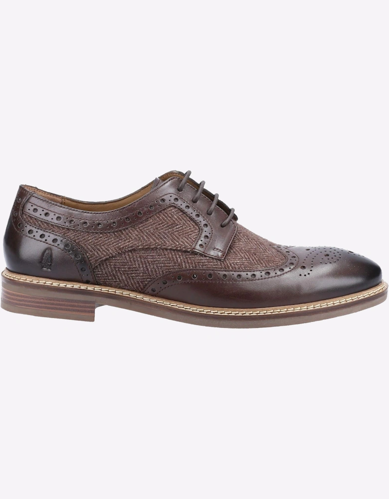 Hush Puppies Bryson Memory Foam Mens Brouge Shoes Chocolate