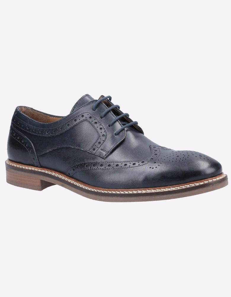 Hush Puppies Bryson Memory Foam Mens Brouge Shoes Navy
