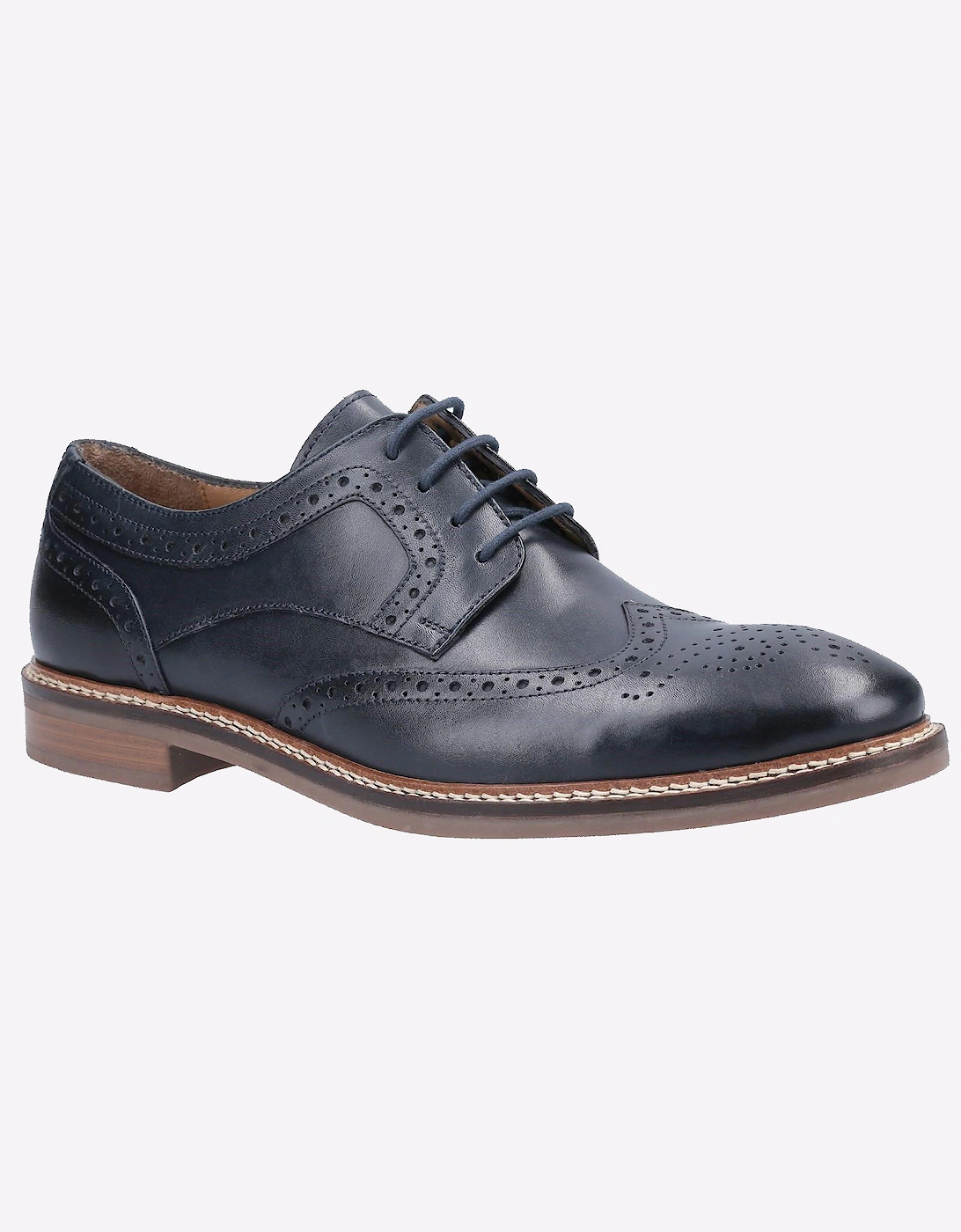 Hush Puppies Bryson Memory Foam Mens Brouge Shoes Navy