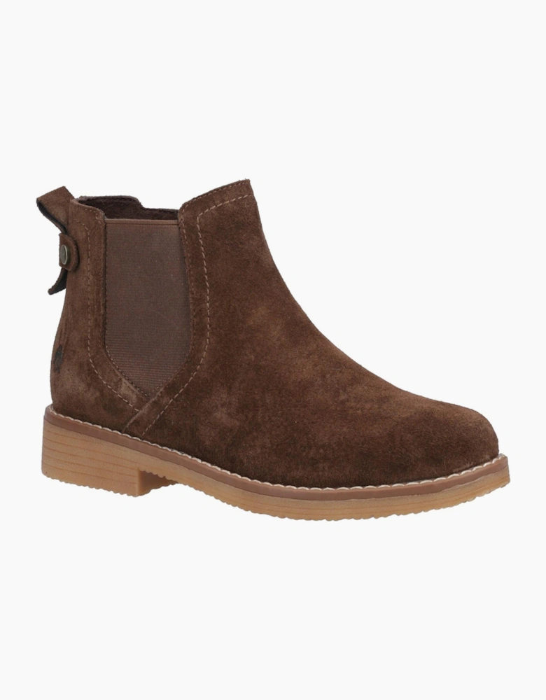 Hush Puppies Maddy Memory Foam Leather Womens Boots Chocolate
